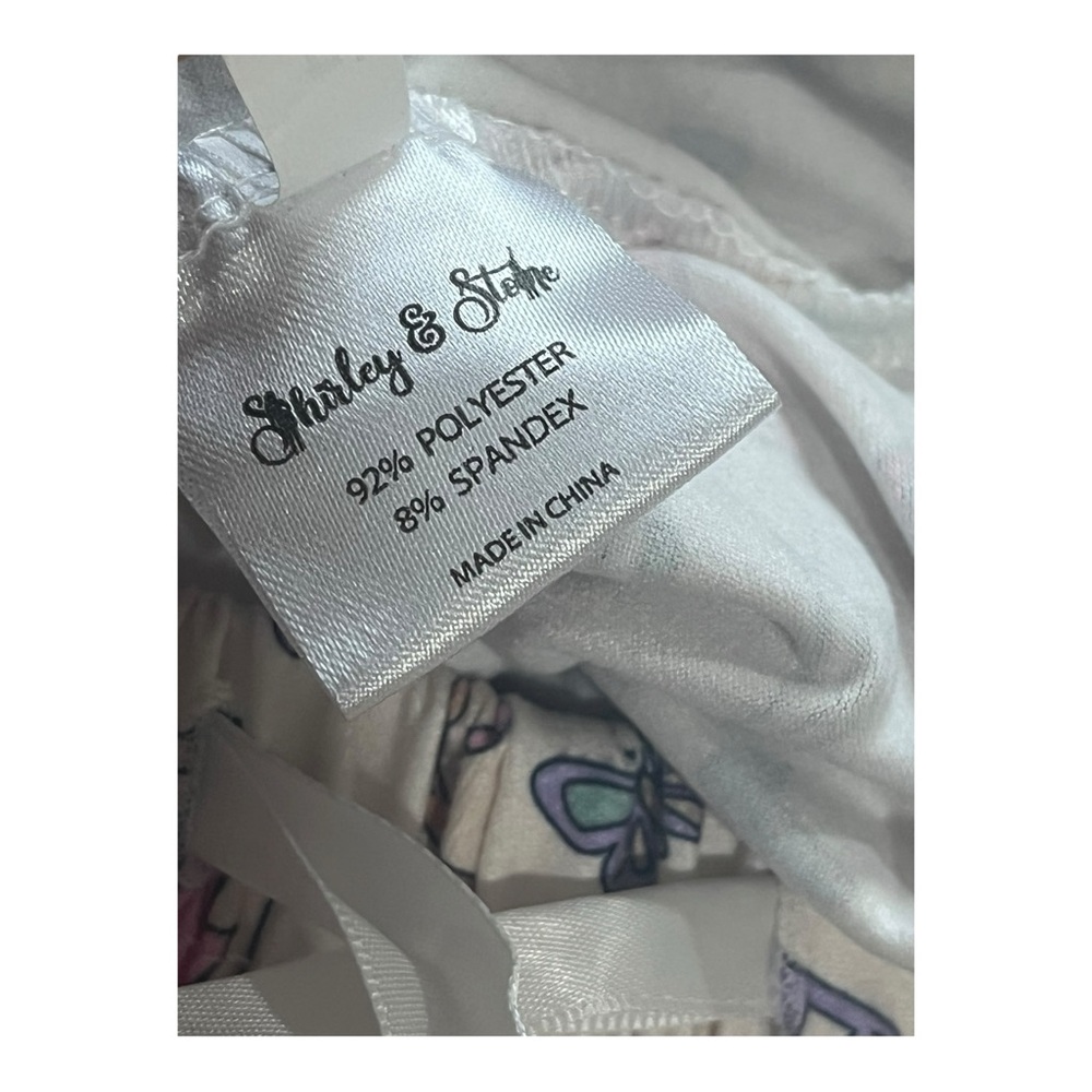 Shirley & Stone Taylor Swift Inspired Pajama Set Small Eras 1989 White Pink - Picture 16 of 16